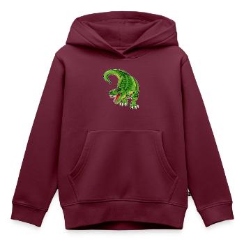 Rex - T Rex - Dinosaurier - Kinder Premium Organic Hoodie - Burgunderrot - Vorne - AI Model Kid Female (0cm)