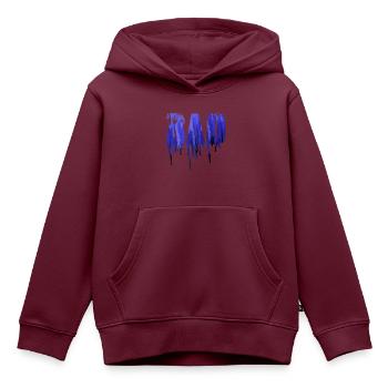 bad ,blau,schrift,graffiti,typo,stencil - Kinder Premium Organic Hoodie - Burgunderrot - Vorne - AI Model Kid Female (0cm)