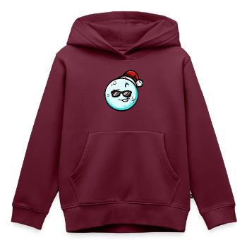 Schneeball mit Weihnachtsmütze #8/9 - Kinder Premium Organic Hoodie - Burgunderrot - Vorne - AI Model Kid Female (0cm)