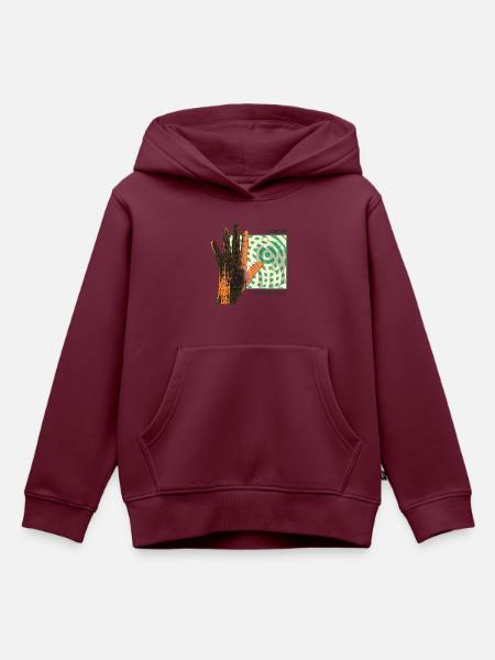 Genesis Invisible Touch Logo - Kinder Premium Organic Hoodie - Burgunderrot