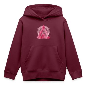 om mit buddha e 229 - Kinder Premium Organic Hoodie - Burgunderrot - Vorne - AI Model Kid Female (0cm)