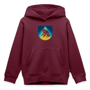 Frosch Lurch Molch - Kinder Premium Organic Hoodie - Burgunderrot - Vorne - AI Model Kid Female (0cm)