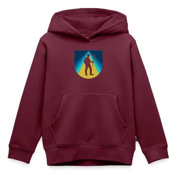 Bergbau Kohle Minenarbeiter - Kinder Premium Organic Hoodie - Burgunderrot - Vorne - AI Model Kid Female (0cm)