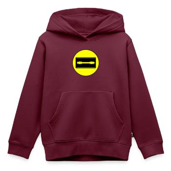 Rasierklinge Icon Kreis - Kinder Premium Organic Hoodie - Burgunderrot - Vorne - AI Model Kid Female (0cm)