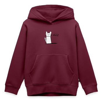 Katze verwirrt süß tier - Kinder Premium Organic Hoodie - Burgunderrot - Vorne - AI Model Kid Female (0cm)