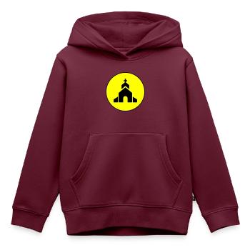 Kirche glaube - Kinder Premium Organic Hoodie - Burgunderrot - Vorne - AI Model Kid Female (0cm)