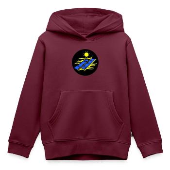 Photovoltaik Solar Energie - Kinder Premium Organic Hoodie - Burgunderrot - Vorne - AI Model Kid Female (0cm)