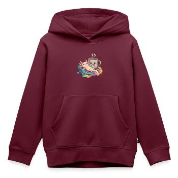 Kawaii Axolotl mit Decke und - Kinder Premium Organic Hoodie - Burgunderrot - Vorne - AI Model Kid Female (0cm)