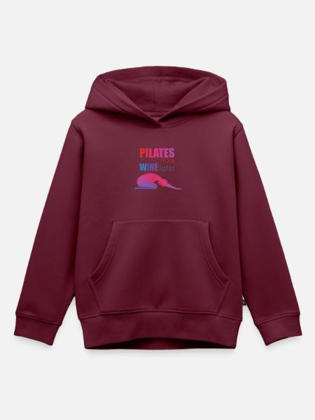 Pilates - Kinder Premium Organic Hoodie - Burgunderrot