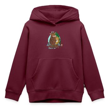Der Grüffelo Mit Kind Im Wald - Kinder Premium Organic Hoodie - Burgunderrot - Vorne - AI Model Kid Female (0cm)