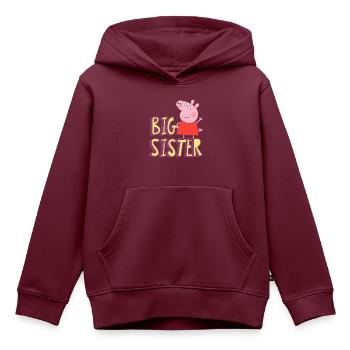 Peppa Wutz Ich Bin Eine Große Schwester - Kinder Premium Organic Hoodie - Burgunderrot - Vorne - AI Model Kid Female (0cm)