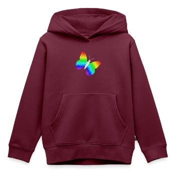 bunter Schmetterling Babykleidung Kinderkleidung - Kinder Premium Organic Hoodie - Burgunderrot - Vorne - AI Model Kid Female (0cm)