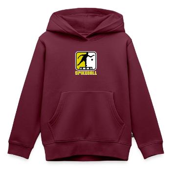 Roundnet Spike Ball Spikeball Fun - Kinder Premium Organic Hoodie - Burgunderrot - Vorne - AI Model Kid Female (0cm)