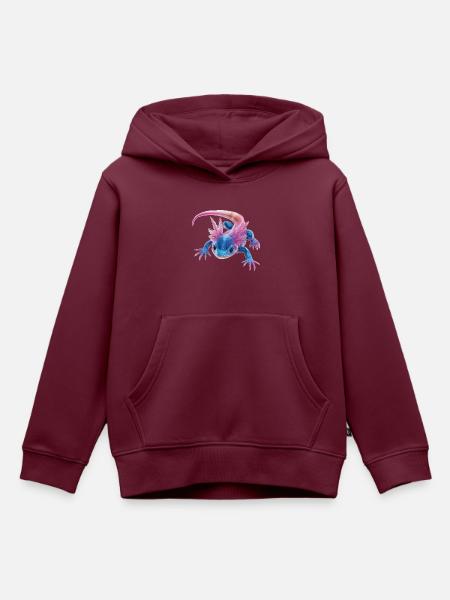 Axolotl - Kinder Premium Organic Hoodie - Burgunderrot