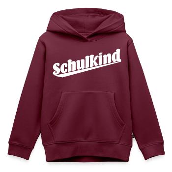 Schulkind - Kinder Premium Organic Hoodie - Burgunderrot - Vorne - AI Model Kid Female (0cm)