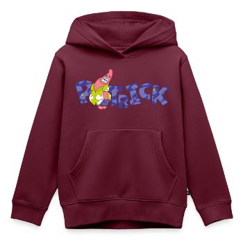 The Patrick Star Show Patrick Mit Lila Buchstaben - Kinder Premium Organic Hoodie - Burgunderrot - Vorne - AI Model Kid Female (0cm)