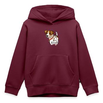 Jack Russell - Kinder Premium Organic Hoodie - Burgunderrot - Vorne - AI Model Kid Female (0cm)