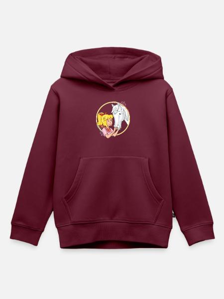 Bibi und Tina 'Bibi und Sabrina' - Kinder Premium Organic Hoodie - Burgunderrot