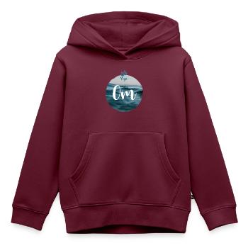 Yoga om - Kinder Premium Organic Hoodie - Burgunderrot - Vorne - AI Model Kid Female (0cm)