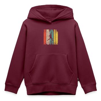 Trail Runner Vintage Used Look - Kinder Premium Organic Hoodie - Burgunderrot - Vorne - AI Model Kid Female (0cm)