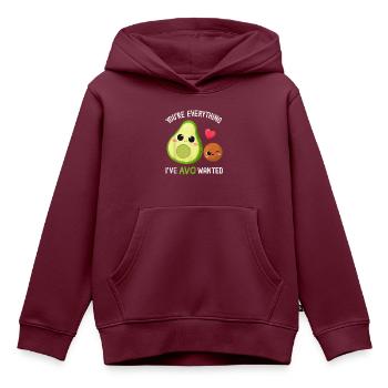 Avocado Trend 2021 - Avo Wanted - Kinder Premium Organic Hoodie - Burgunderrot - Vorne - AI Model Kid Female (0cm)