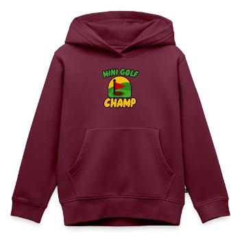 Golf Champ - Kinder Premium Organic Hoodie - Burgunderrot - Vorne - AI Model Kid Female (0cm)