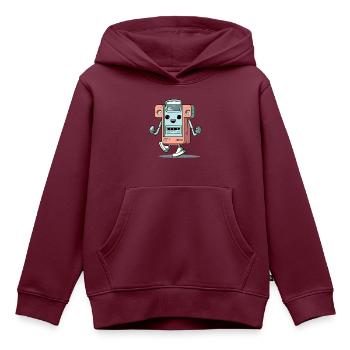 Enea Walkman - Kinder Premium Organic Hoodie - Burgunderrot - Vorne - AI Model Kid Female (0cm)