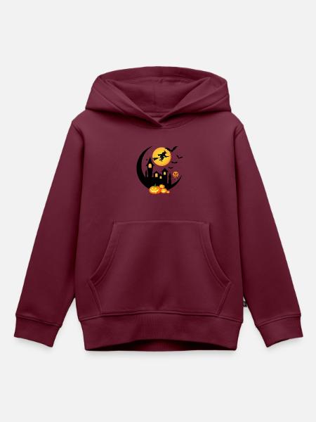 Halloween-Atmosphäre - Kinder Premium Organic Hoodie - Burgunderrot
