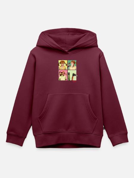 Pippi Langstrumpf Portraits Von Pippi - Kinder Premium Organic Hoodie - Burgunderrot