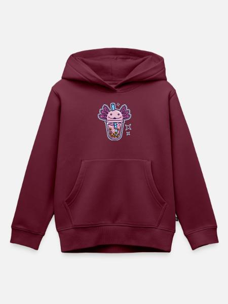 Axolotl Bubble Tee - Kinder Premium Organic Hoodie - Burgunderrot