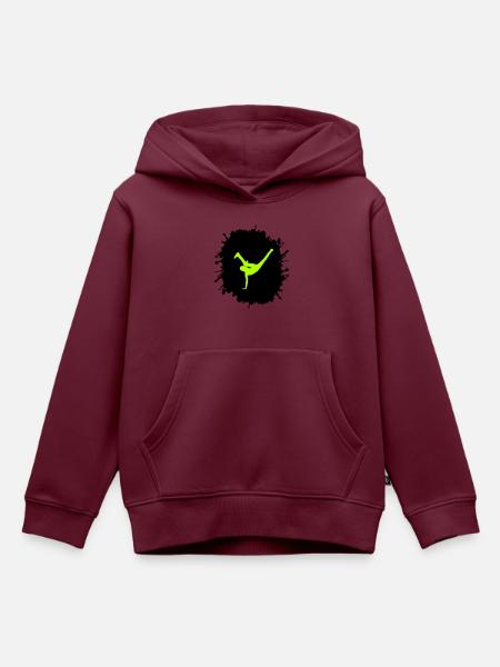 splatter breakdance - Kinder Premium Organic Hoodie - Burgunderrot