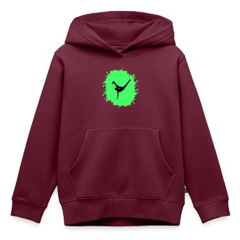 splatter breakdance - Kinder Premium Organic Hoodie - Burgunderrot - Vorne - AI Model Kid Female (0cm)