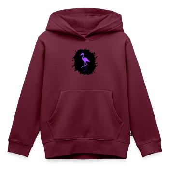 flamingo splatter - Kinder Premium Organic Hoodie - Burgunderrot - Vorne - AI Model Kid Female (0cm)