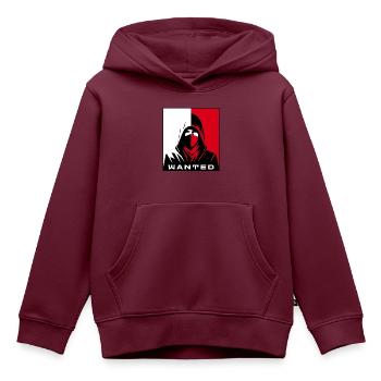 Bandit - Gesucht - Kinder Premium Organic Hoodie - Burgunderrot - Vorne - AI Model Kid Female (0cm)