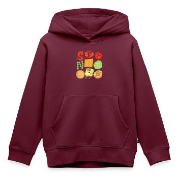 Spongebob Schwammkopf Burger Zutaten Design - Kinder Premium Organic Hoodie - Burgunderrot - Vorne - AI Model Kid Female (0cm)