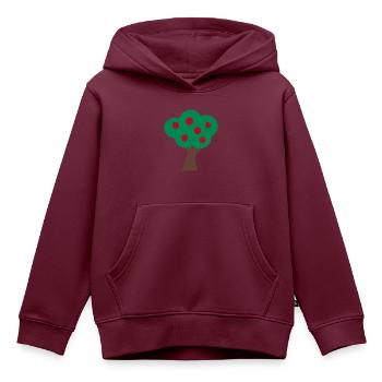 Apfelbaum Baum - Kinder Premium Organic Hoodie - Burgunderrot - Vorne - AI Model Kid Female (0cm)
