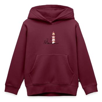 Leuchtturm Aquarell Moin Norddeutschland - Kinder Premium Organic Hoodie - Burgunderrot - Vorne - AI Model Kid Female (0cm)