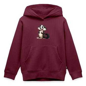Frechdachs - Wildtier - Kinder Premium Organic Hoodie - Burgunderrot - Vorne - AI Model Kid Female (0cm)