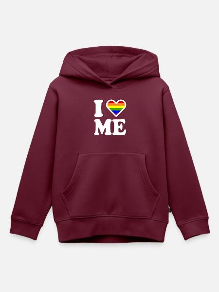 I love me - Kinder Premium Organic Hoodie - Burgunderrot