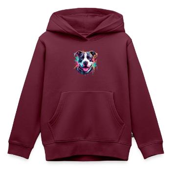 Graffiti Staff - Kinder Premium Organic Hoodie - Burgunderrot - Vorne - AI Model Kid Female (0cm)