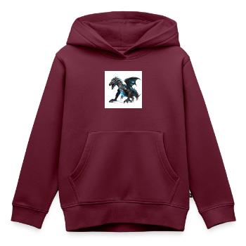 Drache Kreatur Fantasie - Kinder Premium Organic Hoodie - Burgunderrot - Vorne - AI Model Kid Female (0cm)