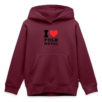 Ich liebe Folk Metal - Kinder Premium Organic Hoodie - Burgunderrot - Vorne - AI Model Kid Female (0cm)