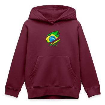 brazilien countries football - Kinder Premium Organic Hoodie - Burgunderrot - Vorne - AI Model Kid Female (0cm)