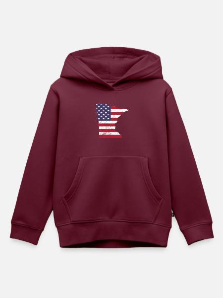Minnesota - Kinder Premium Organic Hoodie - Burgunderrot