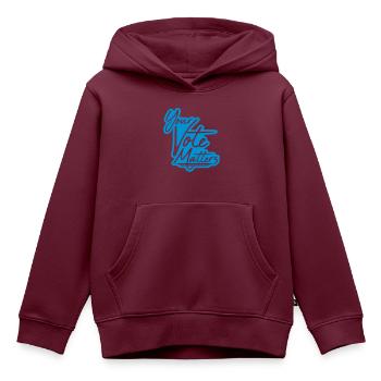 your vote matters Zitat - Kinder Premium Organic Hoodie - Burgunderrot - Vorne - AI Model Kid Female (0cm)