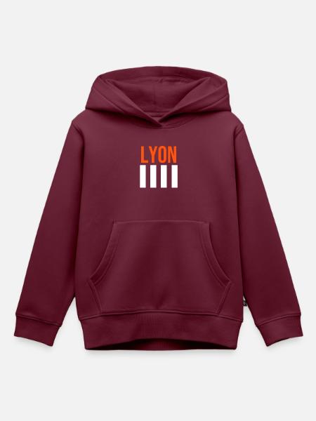 Lyon IV - Kinder Premium Organic Hoodie - Burgunderrot