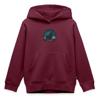 Haariger Yak - Kinder Premium Organic Hoodie - Burgunderrot - Vorne - AI Model Kid Female (0cm)