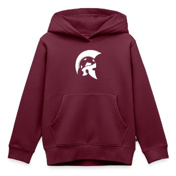 Sparta Helm Logo - Kinder Premium Organic Hoodie - Burgunderrot - Vorne - AI Model Kid Female (0cm)