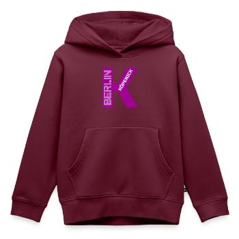 K wie Köpenick pink - Kinder Premium Organic Hoodie - Burgunderrot - Vorne - AI Model Kid Female (0cm)