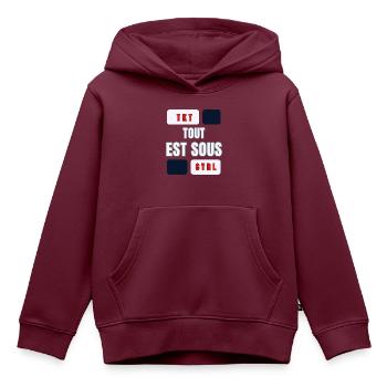 ALLES IM GRIFF - Kinder Premium Organic Hoodie - Burgunderrot - Vorne - AI Model Kid Female (0cm)
